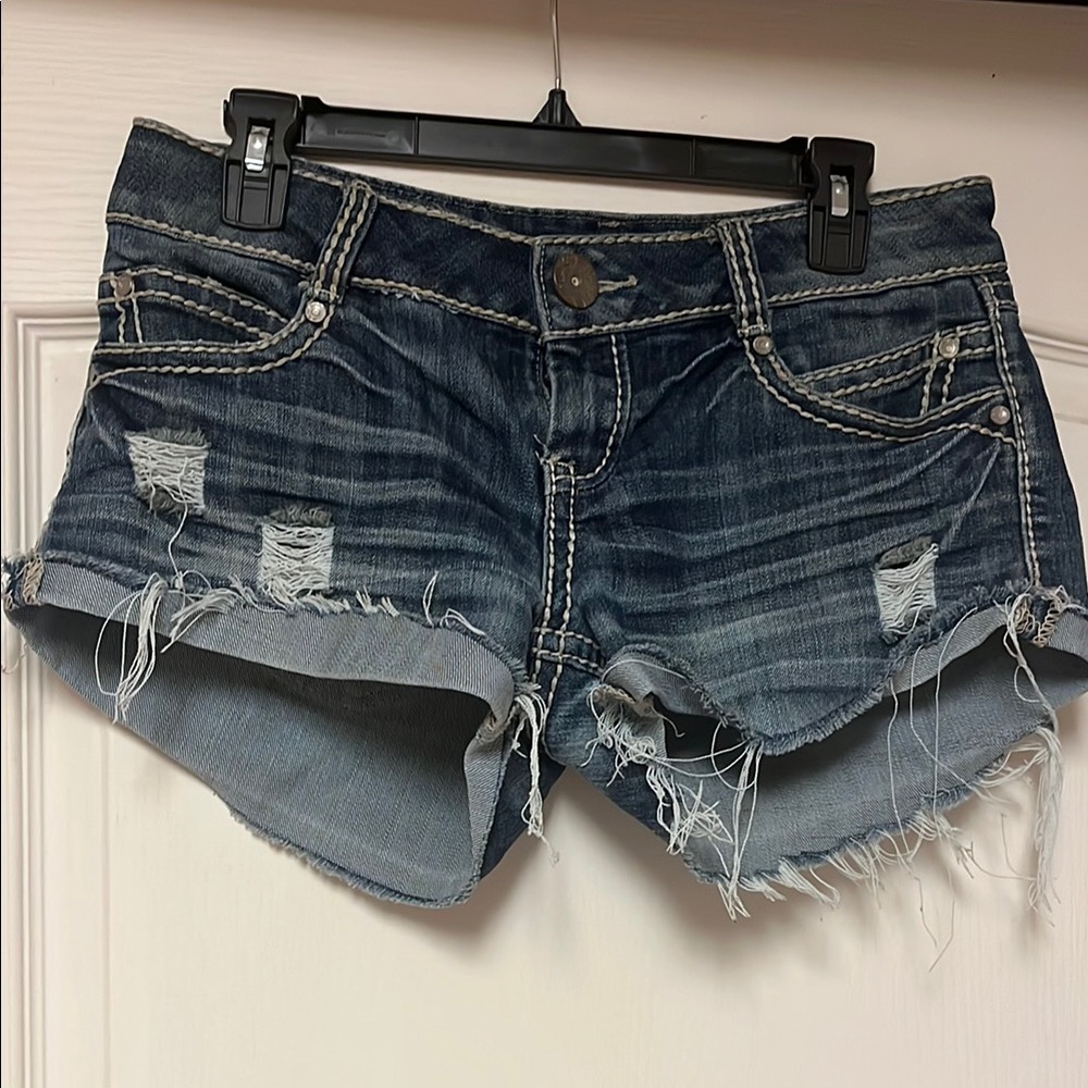 Distressed Denim Shorts